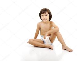 Funny Kid Boy with Diaper