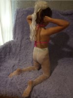 My daughters Polina 8 and Nastya 5 trying on new tights for the marketplace. Continued in the second album.