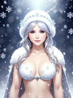 Dream AI Art 31. Winter fantasy girls. Planning to create all seasons for the calendar.