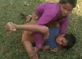 Kwusaspur Indian kids fun wrestle