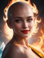 AI CGI The beauty of bald fire. Which one is better?